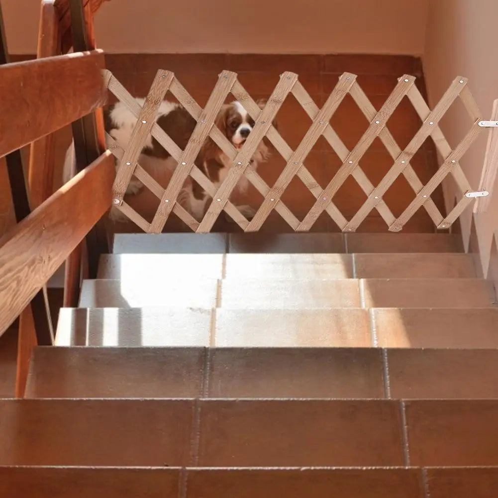 Retractable Wooden Trellis Pet Gate  for Doorways & Stairs