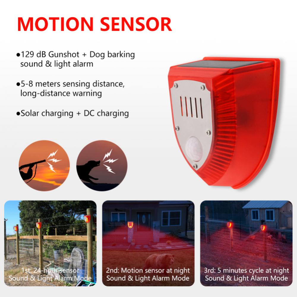 Waterproof Motion Sensor Solar Pest Control Alarm