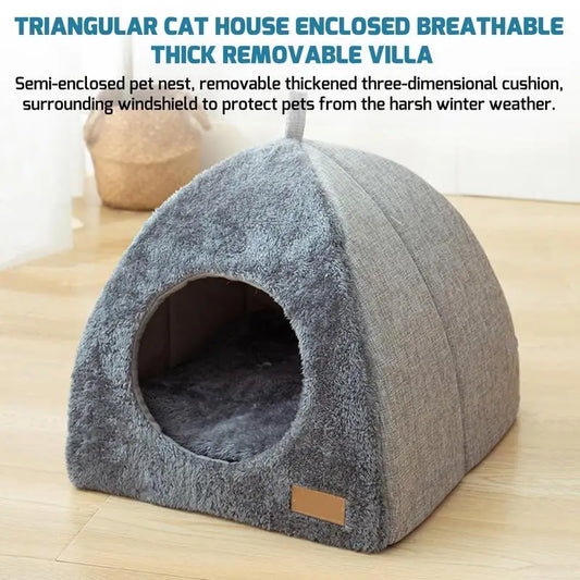 New Comfy Triangle Cat Sleeping House