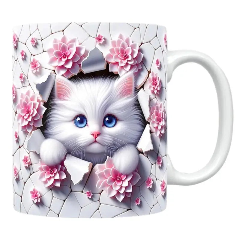 Kawaii 3D Cat Lovers Coffee Mugs