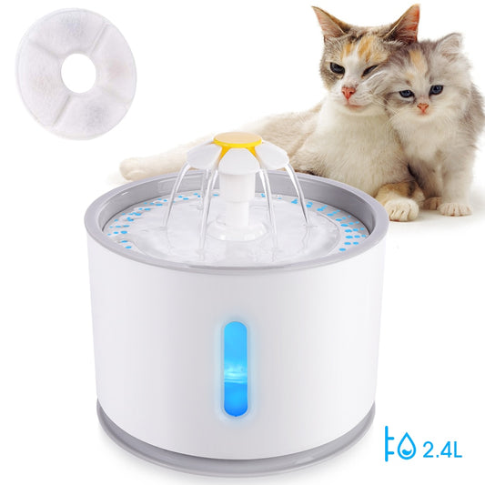 Cute Automatic Feeder Pet Water Fountain LED Luminated