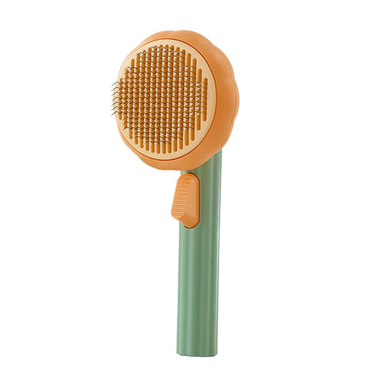 2022 PUMPKIN PET BRUSH SELF CLEANING SLICKER BRUSH FOR SHEDDING DOG CAT GROOMING COMB REMOVES LOOSE UNDERLAYERS AND TANGLED HAIR