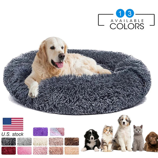 Calming Warm Plush Washable Pet Donut Bed