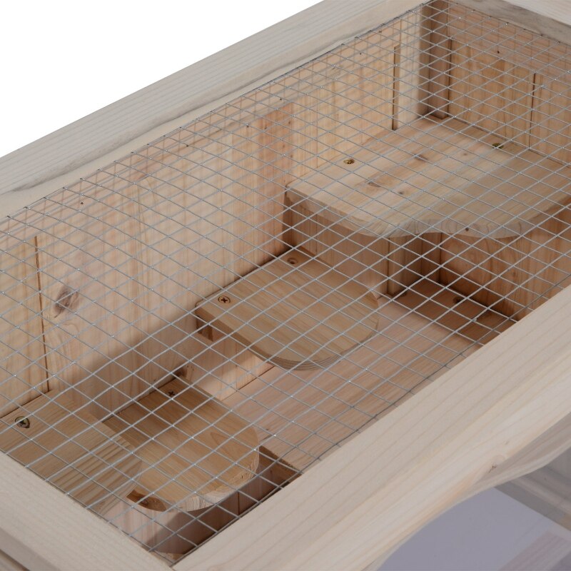 Wooden 2 Levels Small Animal Hamster Mice Guinea Pig Chinchilla Habitat House