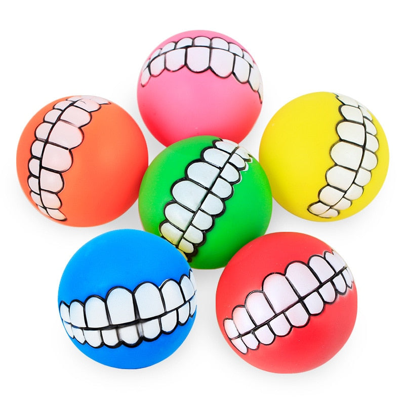 Funny Teeth Dog Squeaky Ball Toy