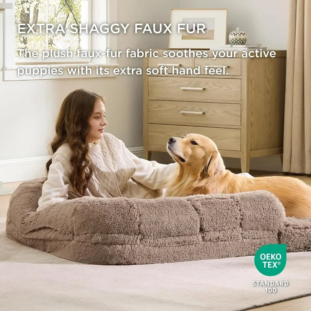 2 in 1 Calming Human Size Giant Waterproof Dog Bed