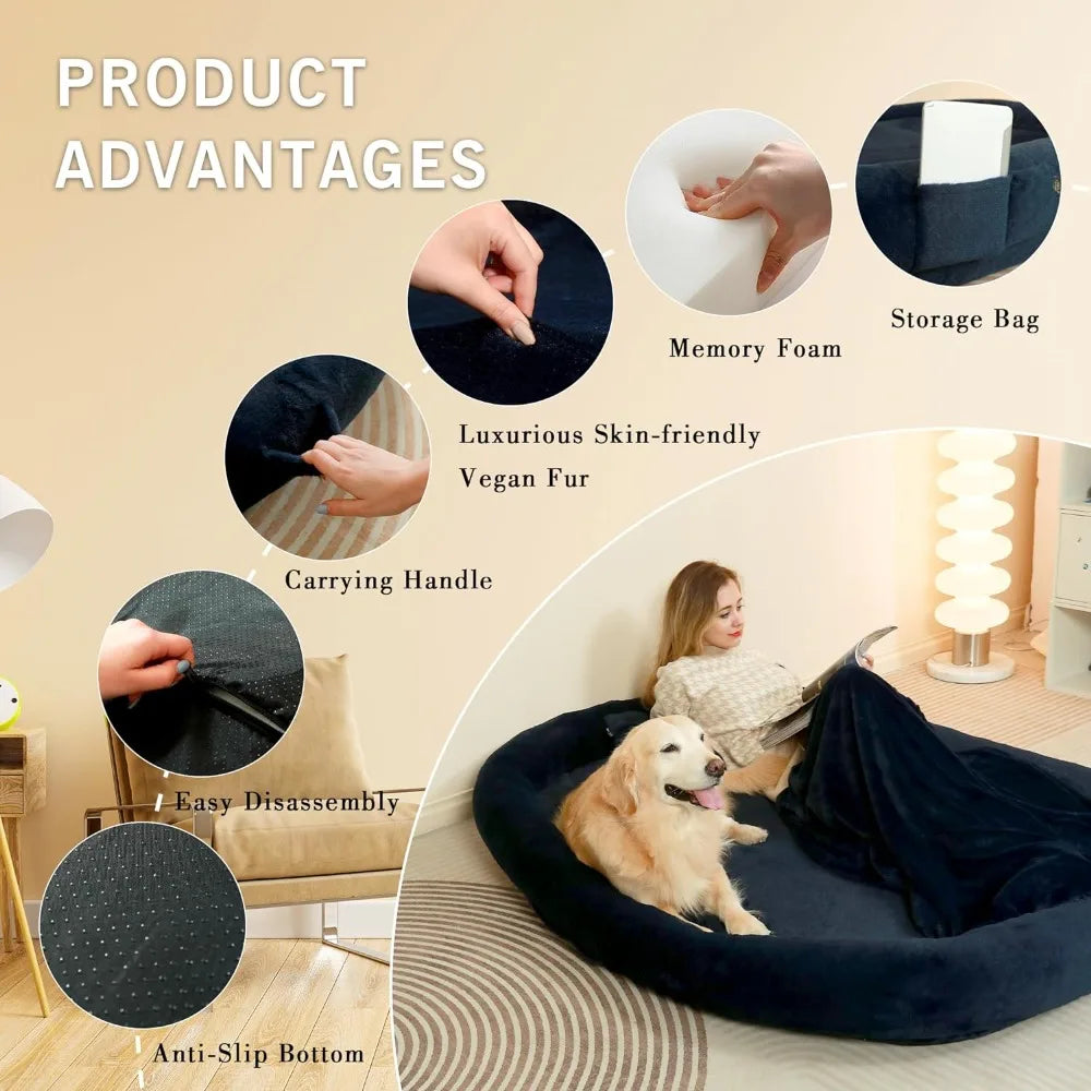 Human & Dog Bed with Memory Foam Comfort