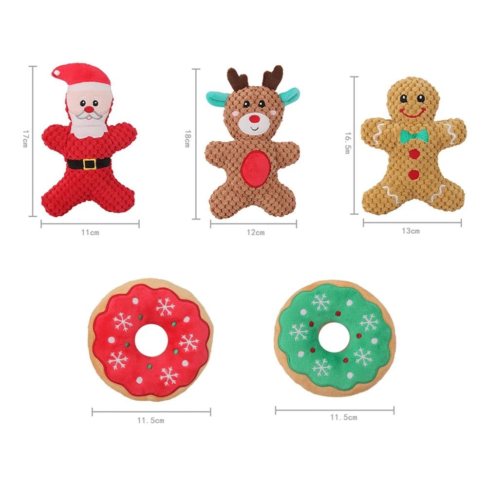 Christmas Series Squeaky Dog Chew Toys
