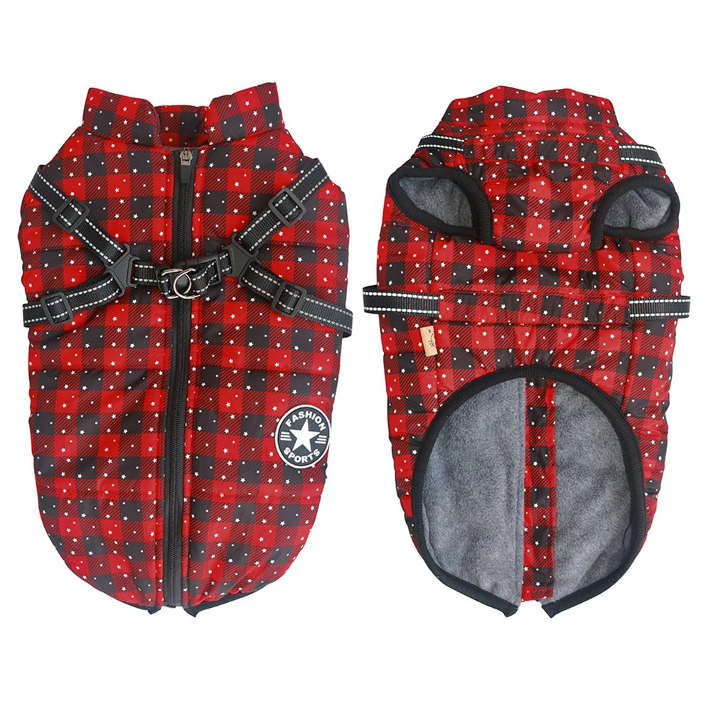 Warm Waterproof Winter Dog Jackets with Harness
