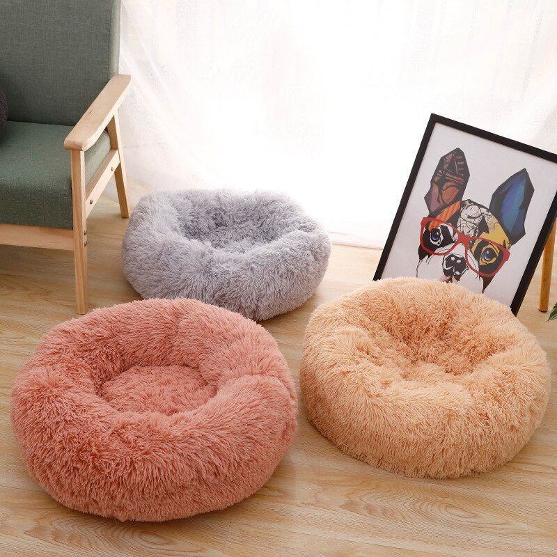 Calming Warm Plush Washable Pet Donut Bed